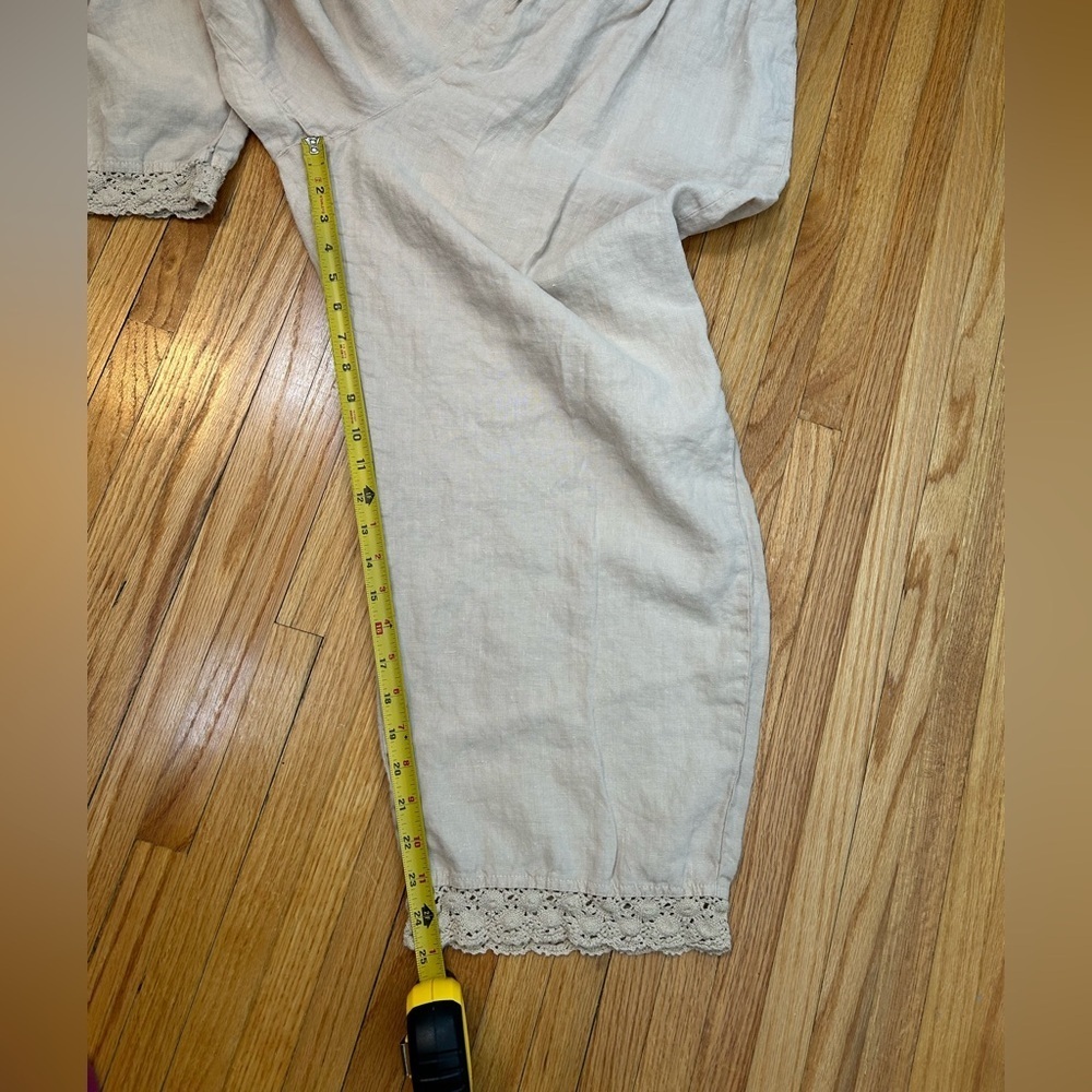 J. Jill 100% Linen Crochet Hem Relaxed Pants - Picture 7 of 7